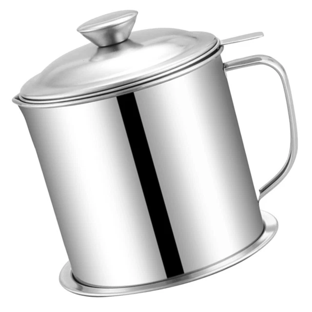 1. Pot d'huile 8L Pot Bacon Grease Can Grease Arear en acier inoxydable