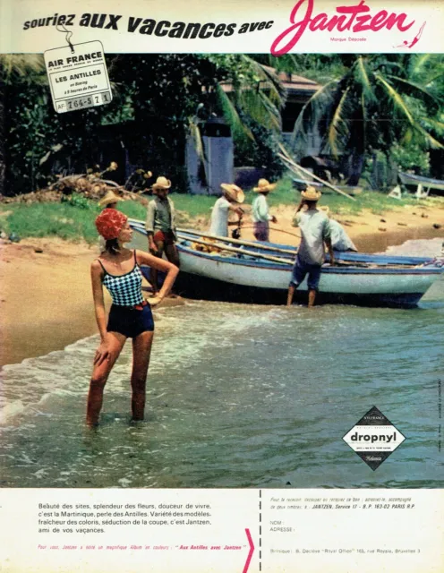 publicité Advertising 0522 1963  Jantzen   maillot de bain  Dropnyl souriez
