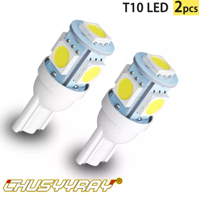 2x T10 W5W 501 Xenon White SMD Car LED Side Light Indicator Light Bulbs 6000k