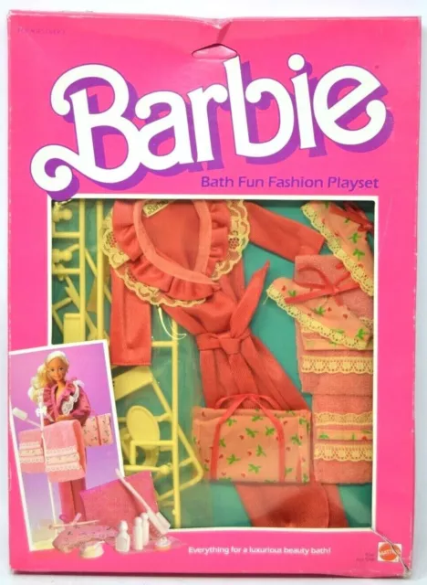 Mattel 9266 Barbie 1984 Barbie Bath Fun Fashion Playset Clothing Collectible NIP