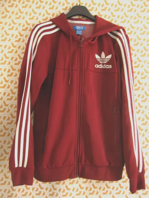 Veste Adidas à Capuche Originals Bordeaux Jacket Homme Tracksuit vintage - S