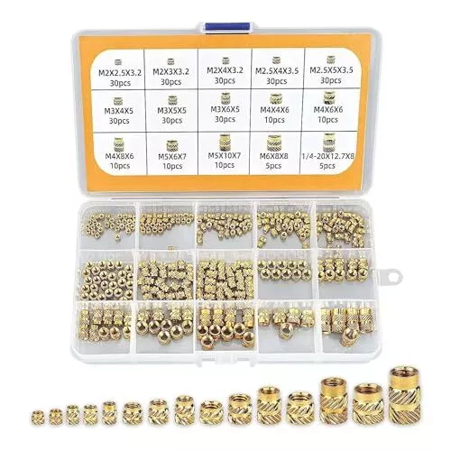 300Pezzi Inserti Filettati M2 M2.5 M3 M4 M5 M6 Dadi a Pressare Boccole (W1C)