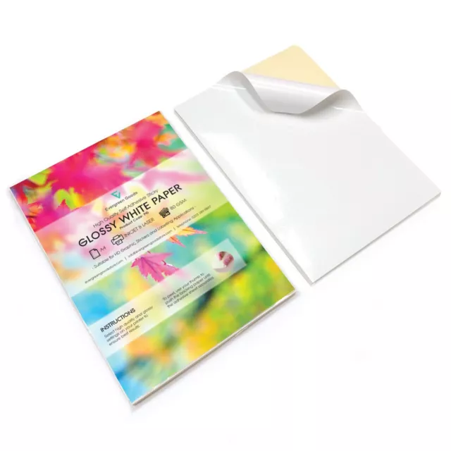 A5 White Label MATT / GLOSSY Self Adhesive / Sticky Sticker Printing Paper  Sheet