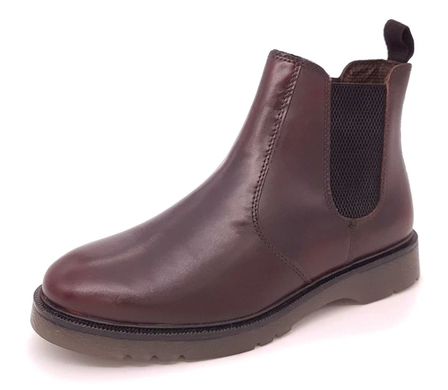MENS LEATHER CHELSEA Boots Pull On Frank James Naseby Oxblood £44.99