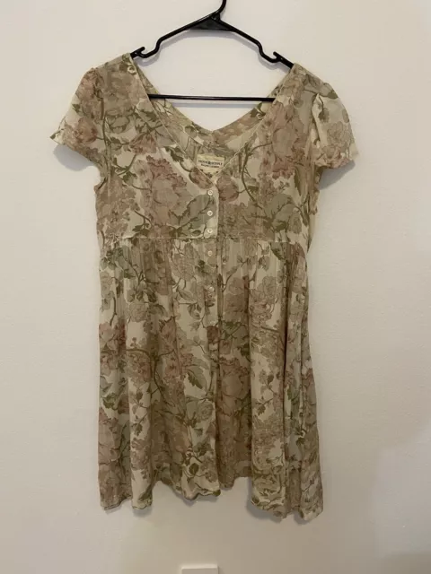 DENIM & SUPPLY Ralph Lauren Floral Babydoll Dress Size Small Womens Cotton Blend