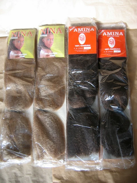EXTENSIONS CHEVEUX 61 cm TRESSES 100 % KANEKAON NINA JUMBO color 24 SÉNÉGAL n°1