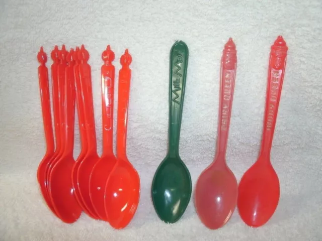 CARVEL-DAIRY QUEEN-MILK MAID---Plastic Ice Cream Spoons [19]---1950-60's