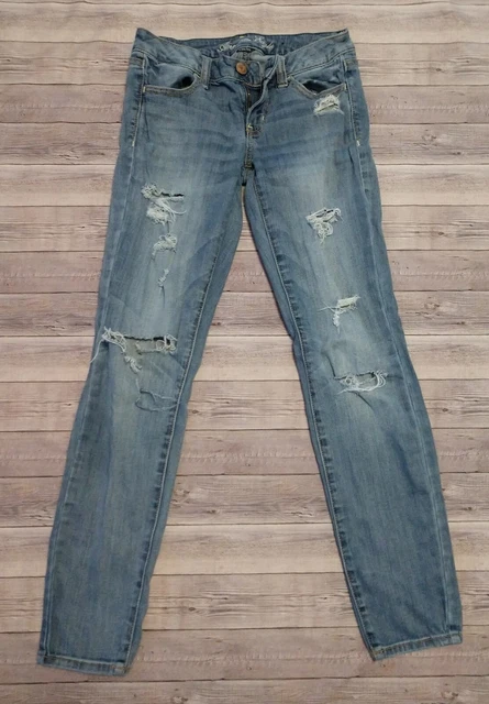 GUC Women's Junior's American Eagle Destructed Ankle Jeggings Size 2