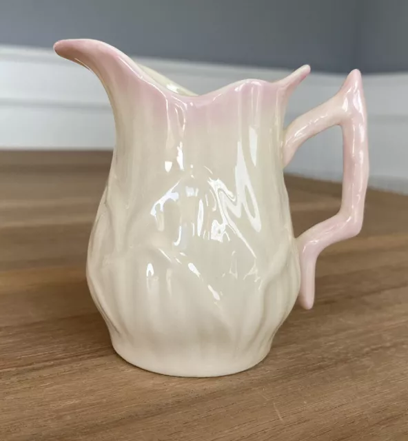 BELLEEK POTTERY - Lily Pink Irish Creamer - 3 1/2” - 6th Green Mark - Excellent!