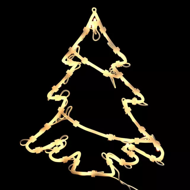 LED Fenster-Silhouette Tannenbaum 35 Lichter Timer Fensterbild Weihnachten