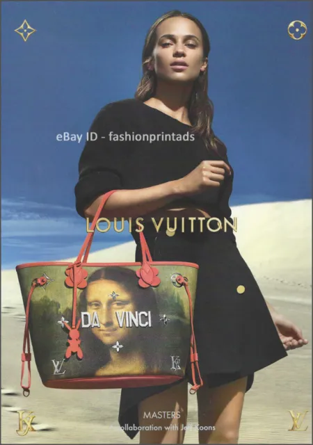 LOUIS VUITTON 1-Page PRINT AD 2017 ALICIA VIKANDER jeff koons collab MASTERS