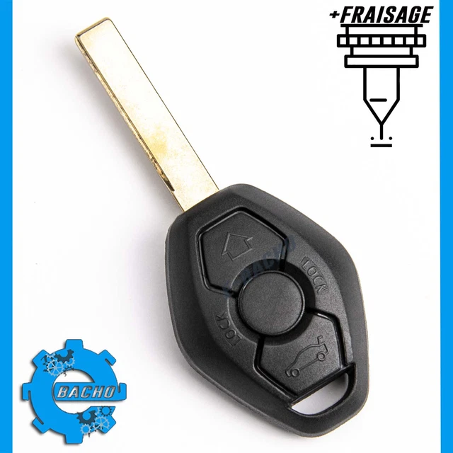LeaHY Coque de clé de voiture pour BMW E38 E39 E46 E83 E53 E60 E63 E61 E64 E83 E85 E86 M5 325i X3 X5 Z3 Z4 Série 3 5 7 Gris