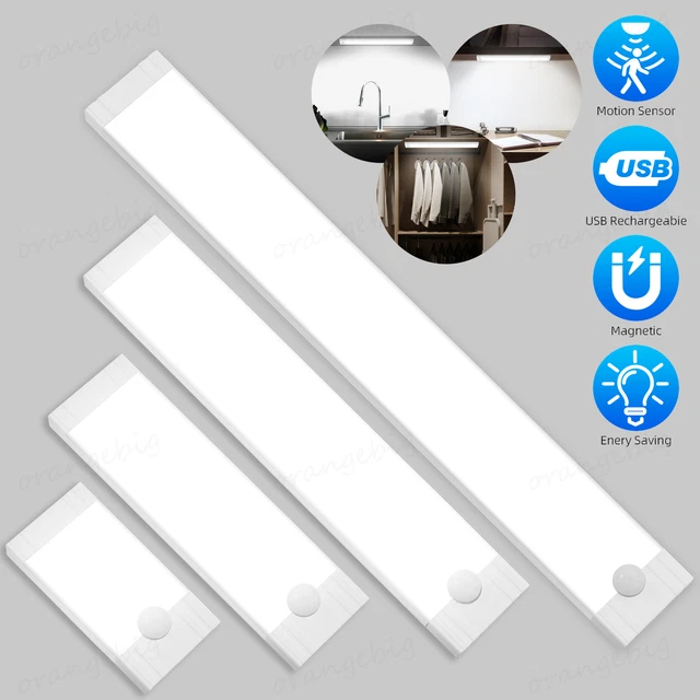 RECHARGEABLE LED PIR Motion Sensor Light Wireless Magnetic Cabinet ...