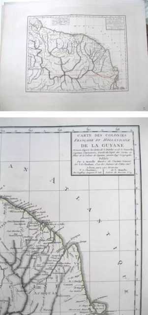 Vintage Map,COLONIES,FRANCAISE,HOLLANDAISE,c.19thC.