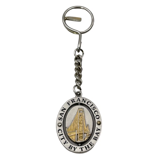 San Francisco California City By The Bay Golden Gate Spinning Keychain Souvenir
