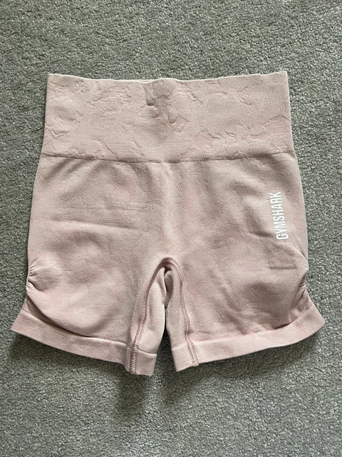 Pantaloncini mimetici senza cuciture rosa chiaro Gymshark Adapt taglia XS