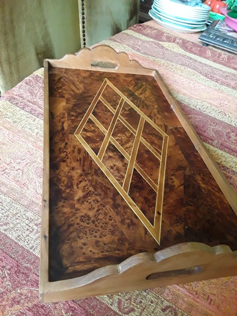 Plateau Service Bambou Art Déco XXe : Un Style Vintage Pour L'apéro