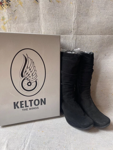 Kelton noir en cuir daim chaussures bottes longues plateforme taille 38 femme