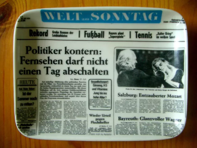 Aschebecher "Welt am Sonntag" von 1974 mit Senta Berger