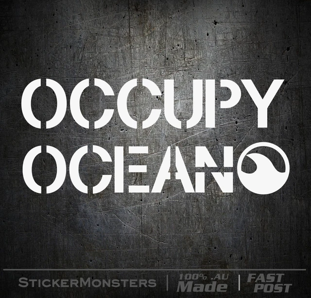 OCCUPY OCEAN Sticker Decal 200mmW Surfing Summer Kite Boarding Water Skiing