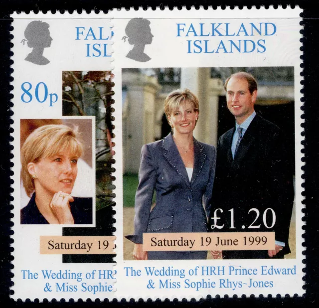 FALKLAND ISLANDS QEII SG838-839, 1999 Royal Wedding set, NH MINT. Cat £11.