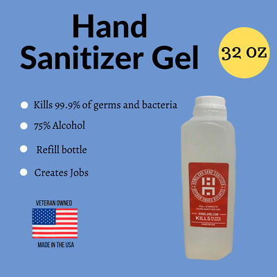 32 oz Gel Hand Sanitizer - IN STOCK - Made in the USA - 32oz
