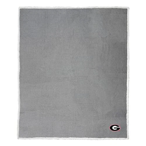 Northwest NCAA Georgia Bulldogs Unisex-Adult Subtle Waffle Sherpa Throw Blank...