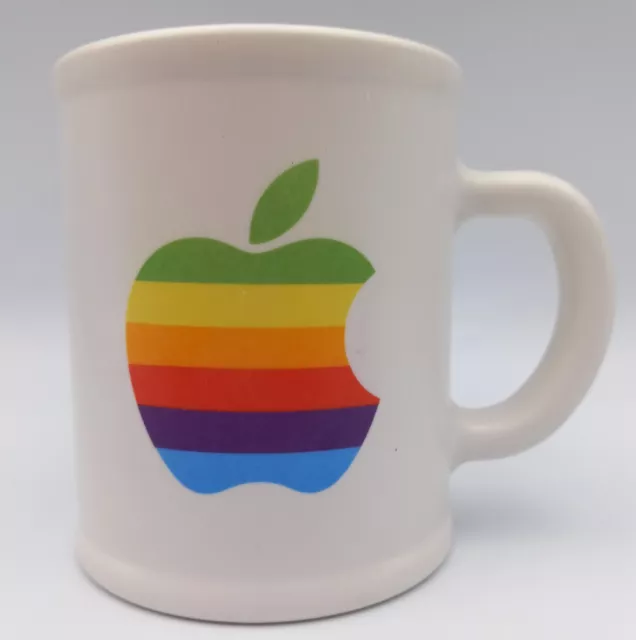 Vintage Apple Computer Rainbow Logo Mug Coffee Cup Deja Vu BBMC Melamine Plastic