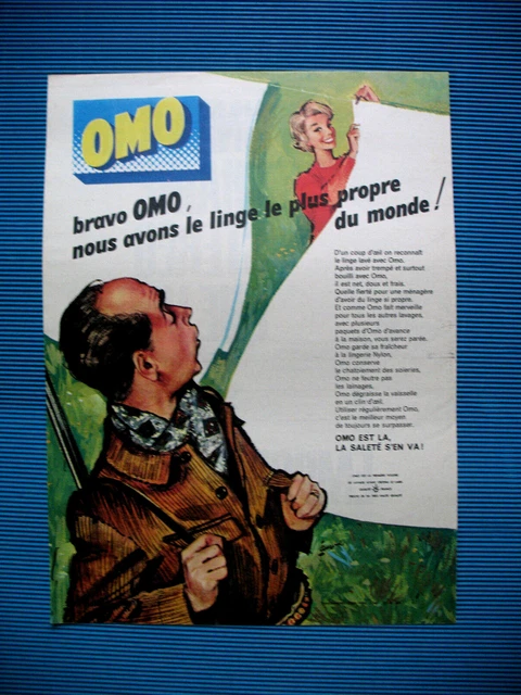 PUBLICITE DE PRESSE Omo Lessive Illustration Pierre Couronne French Ad ...