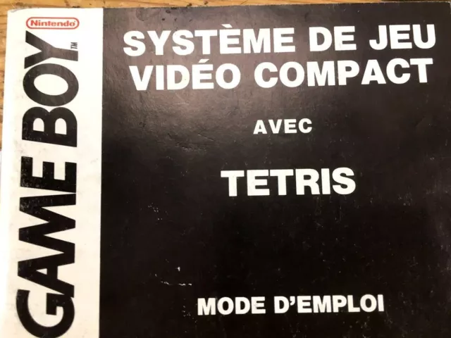 Rare Notice Système De Jeu Vidéo Compact Avec Tetris Mode D'emploi Gameboy Fra