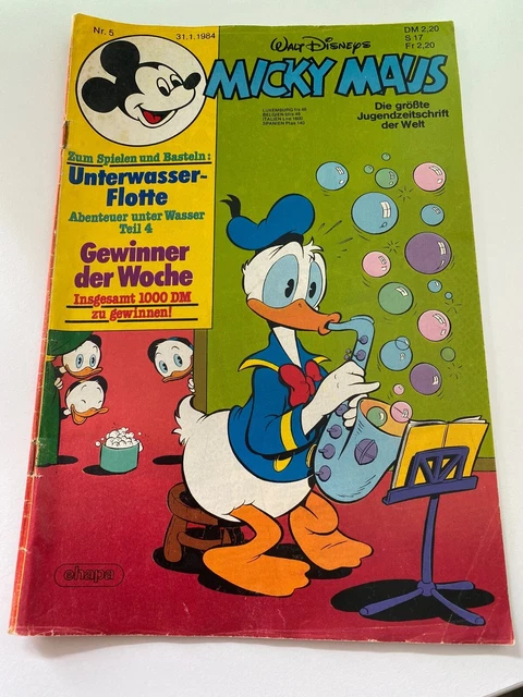 Disney Micky Maus Ehapa Heft Nr. 5 Comic 31.1.1984 Vintage - mit Beilage