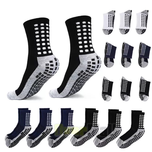 3Pack Non Skid / Slip Socks w/Gripper Bottom&Ankle Hospital Patient Sport Socks