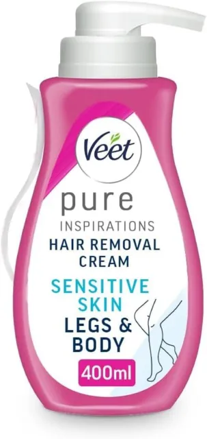 Veet Pure Hair Removal Cream, Legs & Body, Sensitive Skin 400ml