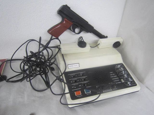 Ancienne Console De Jeu Vintage Super Raf 6 Avec Manettes Et Pistolet