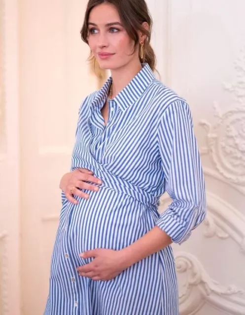 Seraphine Ariadne Cotton & Lyocell Maternity Nursing Shirt Dress W010443 16 BNWT 3