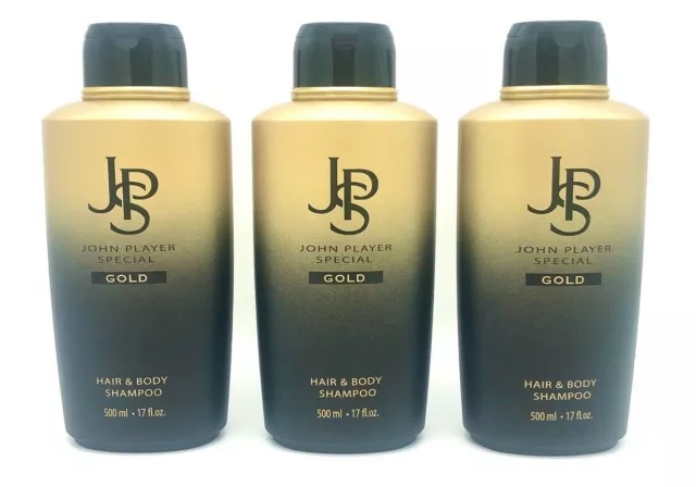 ✅ John Player Special JPS Gold 3 x 500 ml Hair & Body Shampoo Duschgel ✅