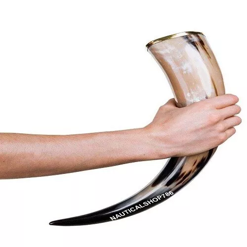 Viking Drinking Horn With Stand Authentic Norse Drinking Beer & Water Mug