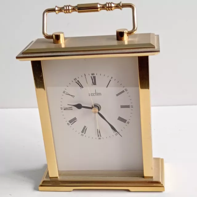 Acctim Brass Mantel Desk Shelf Standing Clock Alarm ClockQuartz 14/12/5 Cm