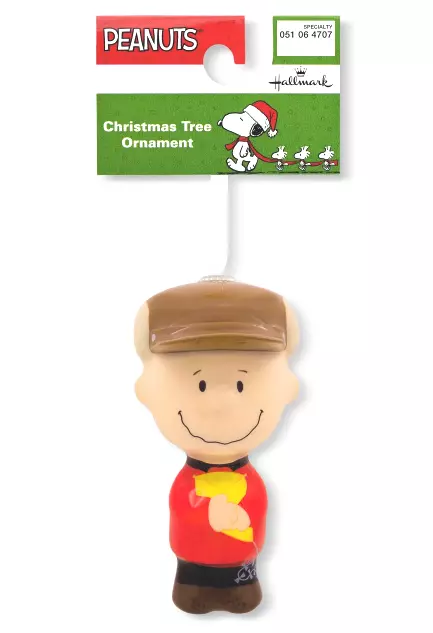 Hallmark Peanuts Charlie Marrone Decoupage Natale Ornamento Nuovo con Etichetta