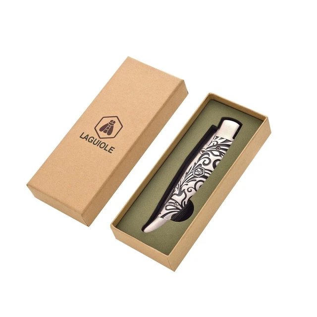 Coltello Tascabile Laguiole Coltellino Manico Fantasia Stile Veneziano Regalo