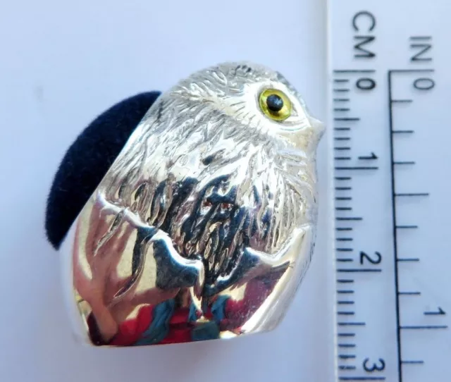 FINE STERLING SILVER Spring Chick Bird Farm Animal Figure pin cushion Ink blot