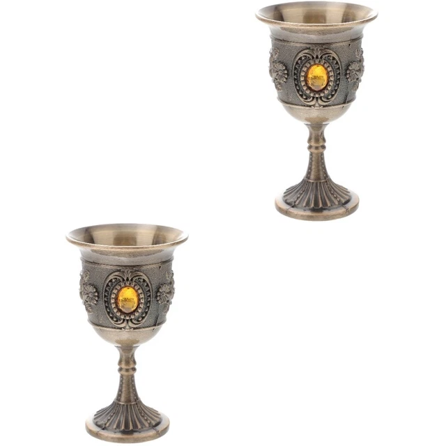 2x Custom Chalice Cup Golden Wine Goblet Royal Wine Goblet Luxury Wine Glasses
