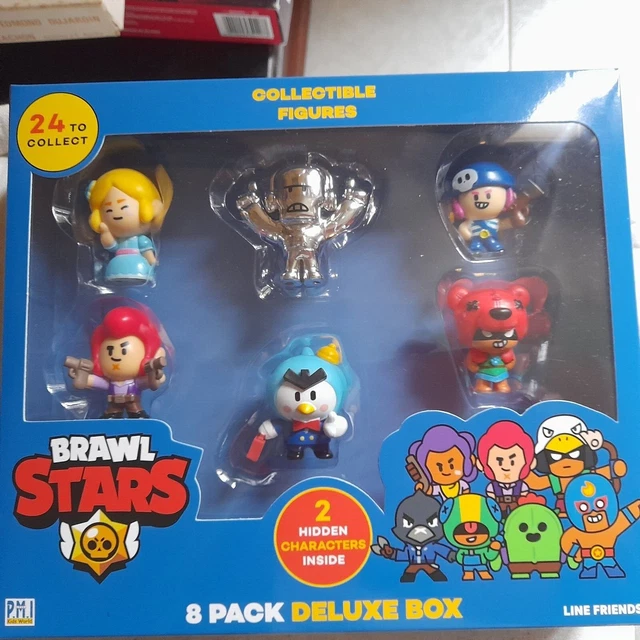 Brawl Stars PMI Figure Collezionabili - Confezione Deluxe Da 8 Personaggi Serie 1 (Casuale) - 2 Rari Nascosti - 2