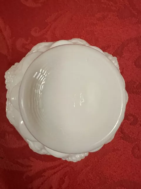 Vintage Westmoreland White Milk Glass Paneled Grape Small Bowl 3