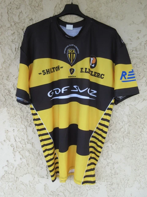Maillot rugby SCA ALBI porté n°5 Rugbytech LNR match worn shirt made in