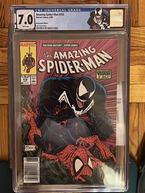 Amazing Spiderman #316 CGC 7.0 Newsstand 1st Venom Cover 1989 Todd McFarlane