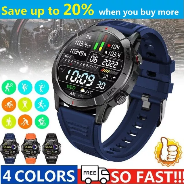 Men Smart Watch Amoled Fitness Tracker Heart Rate Sport Bluetooth Calling Watch