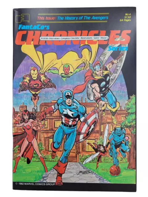 FANTACO'S CHRONICLES #4 (1982) History of the Avengers, George Perez COOL FN/VF