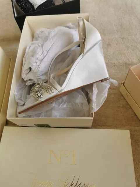 Jenny Packham Wedding Evening Shoes Ivory Wedge Size 6 39 euro