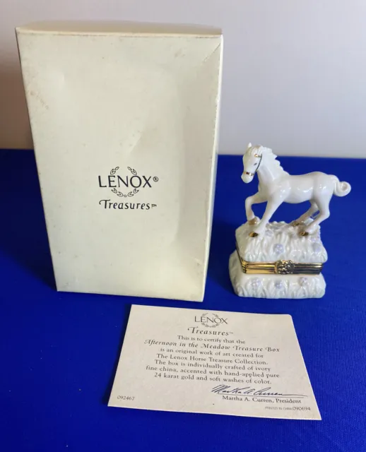 LENOX Treasures Afternoon In The Meadow Horse Trinket Box 1st Issue